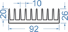 Алюминиевый радиаторный профиль 92x26