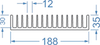 Алюминиевый радиаторный профиль 188x35