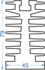 Алюминиевый радиаторный профиль 79x45