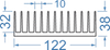 Алюминиевый радиаторный профиль 122x38