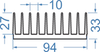 Алюминиевый радиаторный профиль 94x33