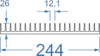 Алюминиевый радиаторный профиль 244x26