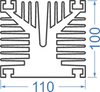 Алюминиевый радиаторный профиль 100x110
