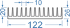Алюминиевый радиаторный профиль 122x26