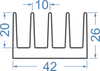 Алюминиевый радиаторный профиль 42x26