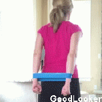 Растягивание резинки за спиной