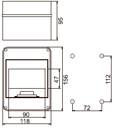 Габаритні розміри корпус пласт. КМПн Габаритні розміри корпус пласт. КМПн