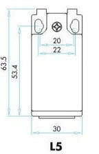 Габаритні розміри кінцевих вимикачів EMAS серії L5 Габарити кінцевих вимикачів EMAS серії L5