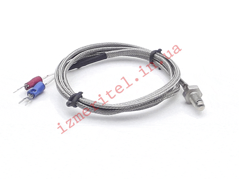 3D обзор Датчик температуры, термопара тип K (0...800°C), под резьбу M6, T140, 1 метр 3D обзор Датчик температуры, термопара тип K (0...800°C), под резьбу M6, T140, 1 метр