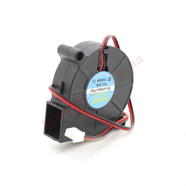 3D огляд Вентилятор равлик 5015, 24В, 5800 об/хв, 80 мА, 1.9 Вт 3D огляд Вентилятор равлик 5015, 24В, 5800 об/хв, 80 мА, 1.9 Вт