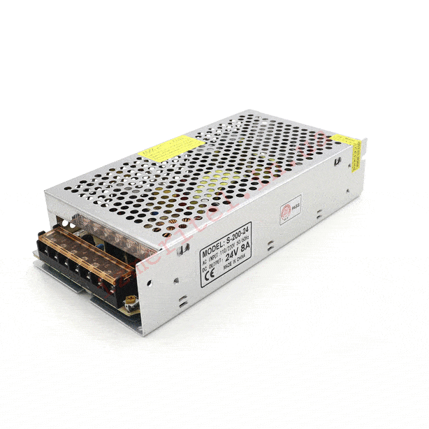 3D огляд Імпульсний блок живлення 24В 8А 200Вт 3D огляд Імпульсний блок живлення 24В 8А 200Вт