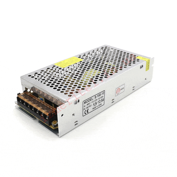 3D огляд Імпульсний блок живлення 12В 12.5А 150Вт 3D огляд Імпульсний блок живлення 12В 12.5А 150Вт