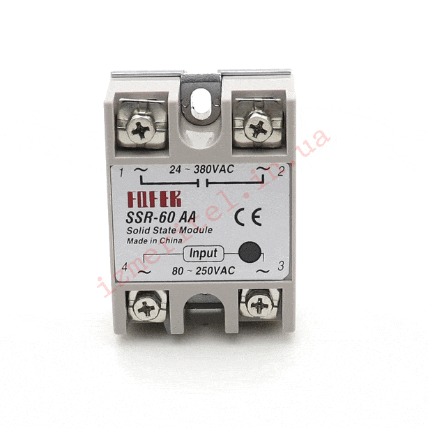3D обзор Твердотельное реле Fotek SSR-60 AA 3D обзор Твердотельное реле Fotek SSR-60 AA
