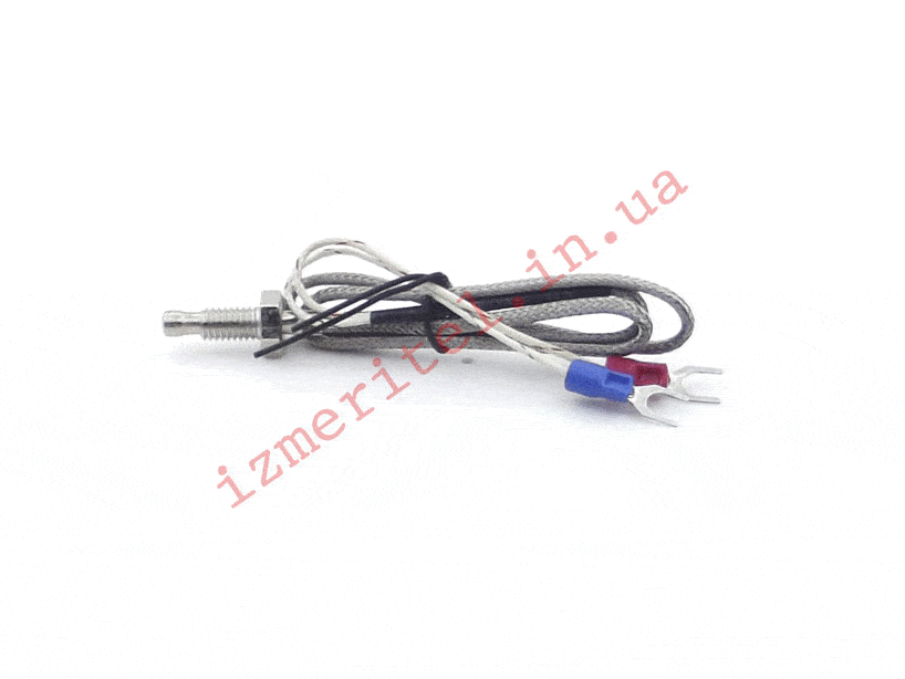 3D огляд Датчик температури, термопара тип K (0...800°C), під різьбу M6, 0.5 метра 3D огляд Датчик температури, термопара тип K (0...800°C), під різьбу M6, 0.5 метра