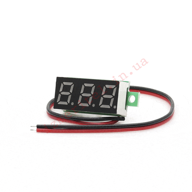 3D огляд Цифровий вольтметр 2.5-30В постійного струму 0.28 Жовтий 3D огляд Цифровий вольтметр 2.5-30В постійного струму 0.28 Жовтий