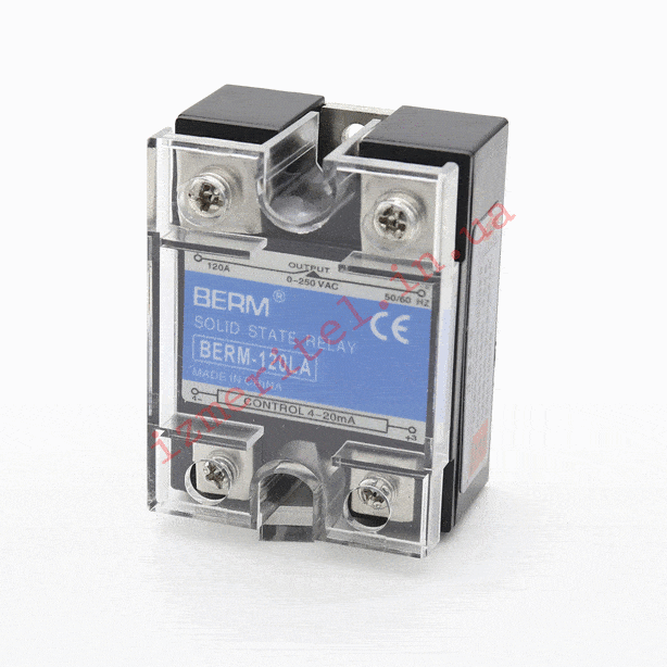 3D огляд Твердотільне реле BERM SSR-120 LA 3D огляд Твердотільне реле BERM SSR-120 LA