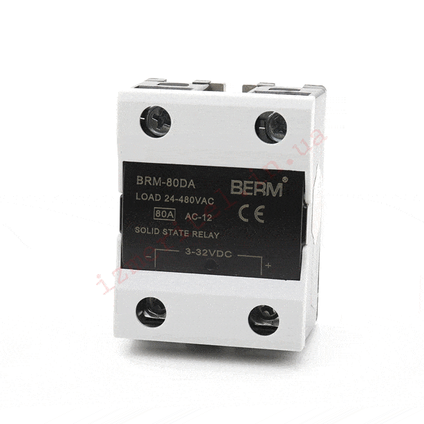 3D огляд Твердотільне реле BERM SSR-80 DA (BRM-80DA) 3D огляд Твердотільне реле BERM SSR-80 DA (BRM-80DA)