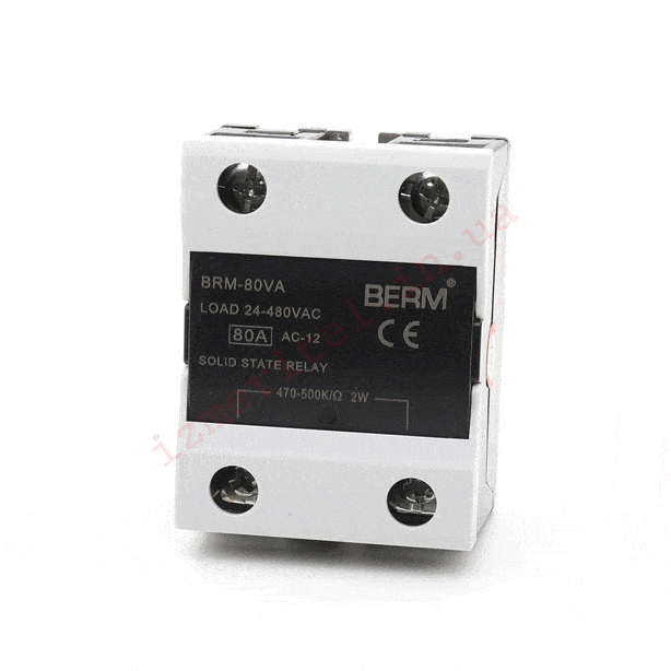 3D огляд Твердотільне реле BERM SSR-80 VA (BRM-80VA) 3D огляд Твердотільне реле BERM SSR-80 VA (BRM-80VA)