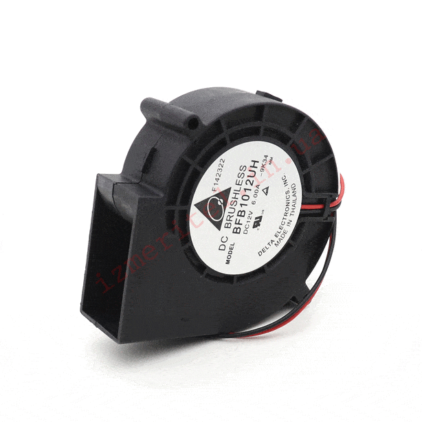 3D огляд Радіальний вентилятор Delta Electronics, BFB1012UH, 9733, 12В, 7300 об/хв, 5 А, 60 Вт, 2-pin 3D огляд Радіальний вентилятор Delta Electronics, BFB1012UH, 9733, 12В, 7300 об/хв, 5 А, 60 Вт, 2-pin
