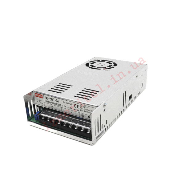 3D огляд Зарядний пристрій MZMW MS-600-24, 0-29В, 25А, 600Вт 3D огляд Зарядний пристрій MZMW MS-600-24, 0-29В, 25А, 600Вт