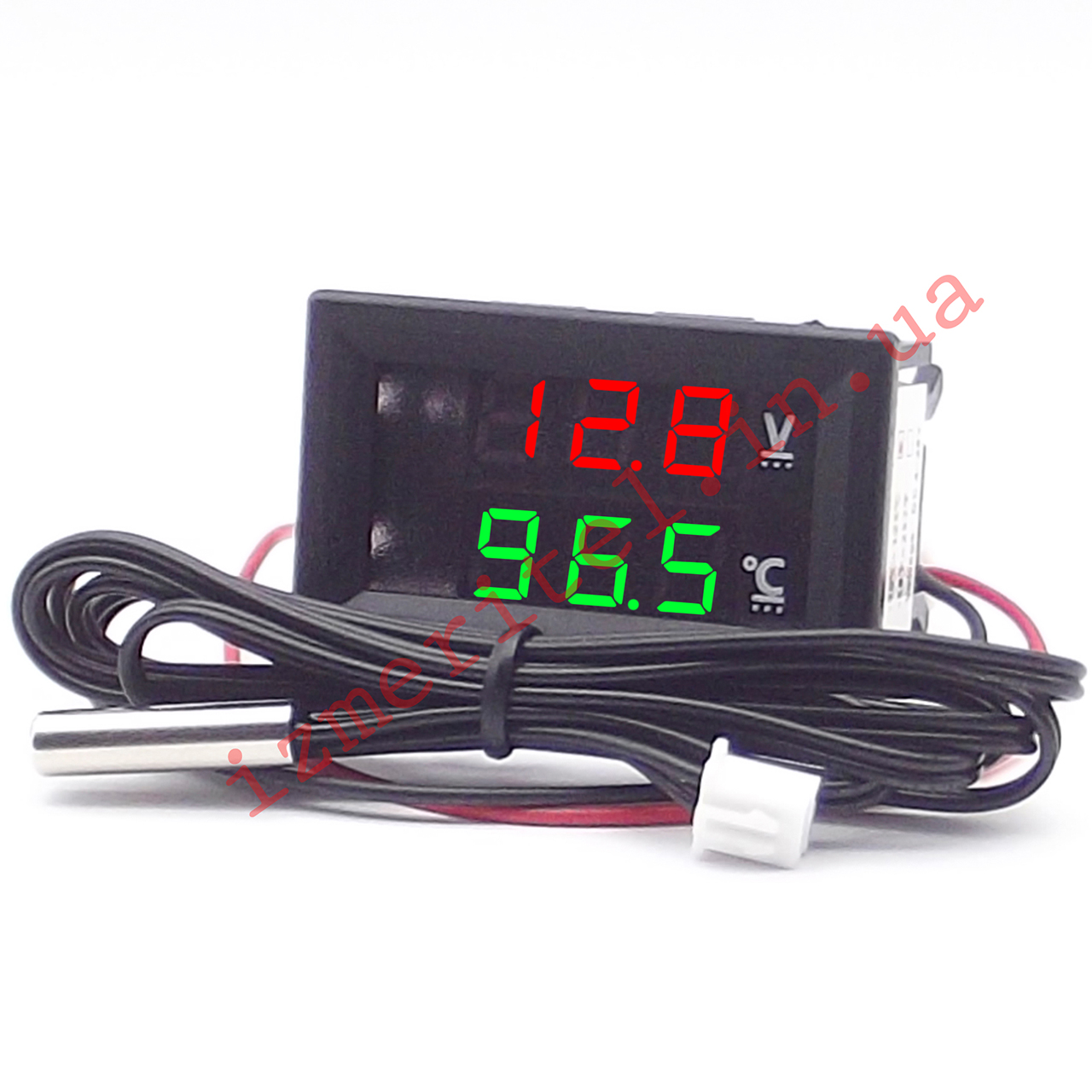 Встраиваемый цифровой термовольтметр с выносным датчиком -50...+125 °С