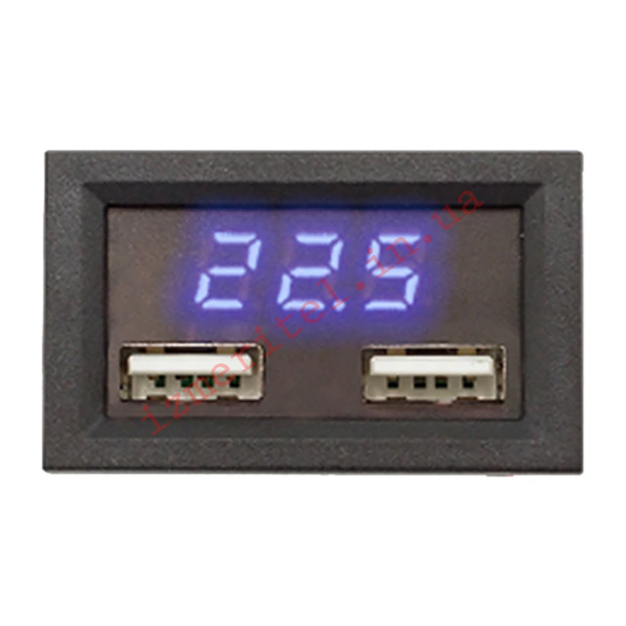 Автомобільний вольтметр 12В з USB портами