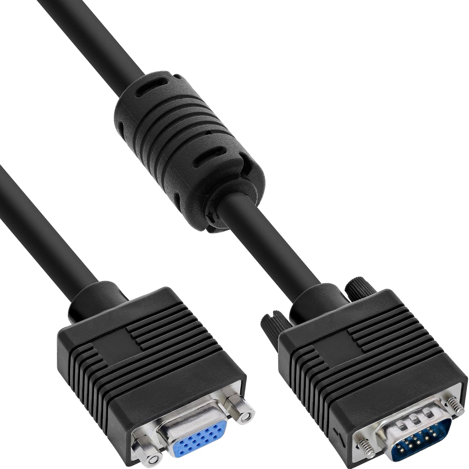InLine 17705B S-VGA, 15-контактний HD штекер/розетка, чорний, 0,5 м