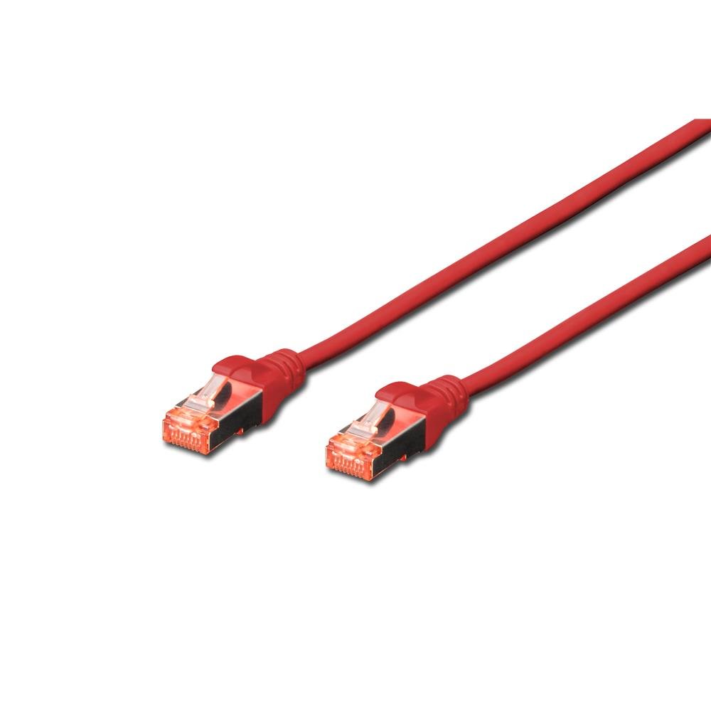 Мережевий кабель DIGITUS Cat 6 - 0,25 м - Мережевий RJ45 - Екранований S/FTP - Сумісний з Cat 6A та 7 - Червоний