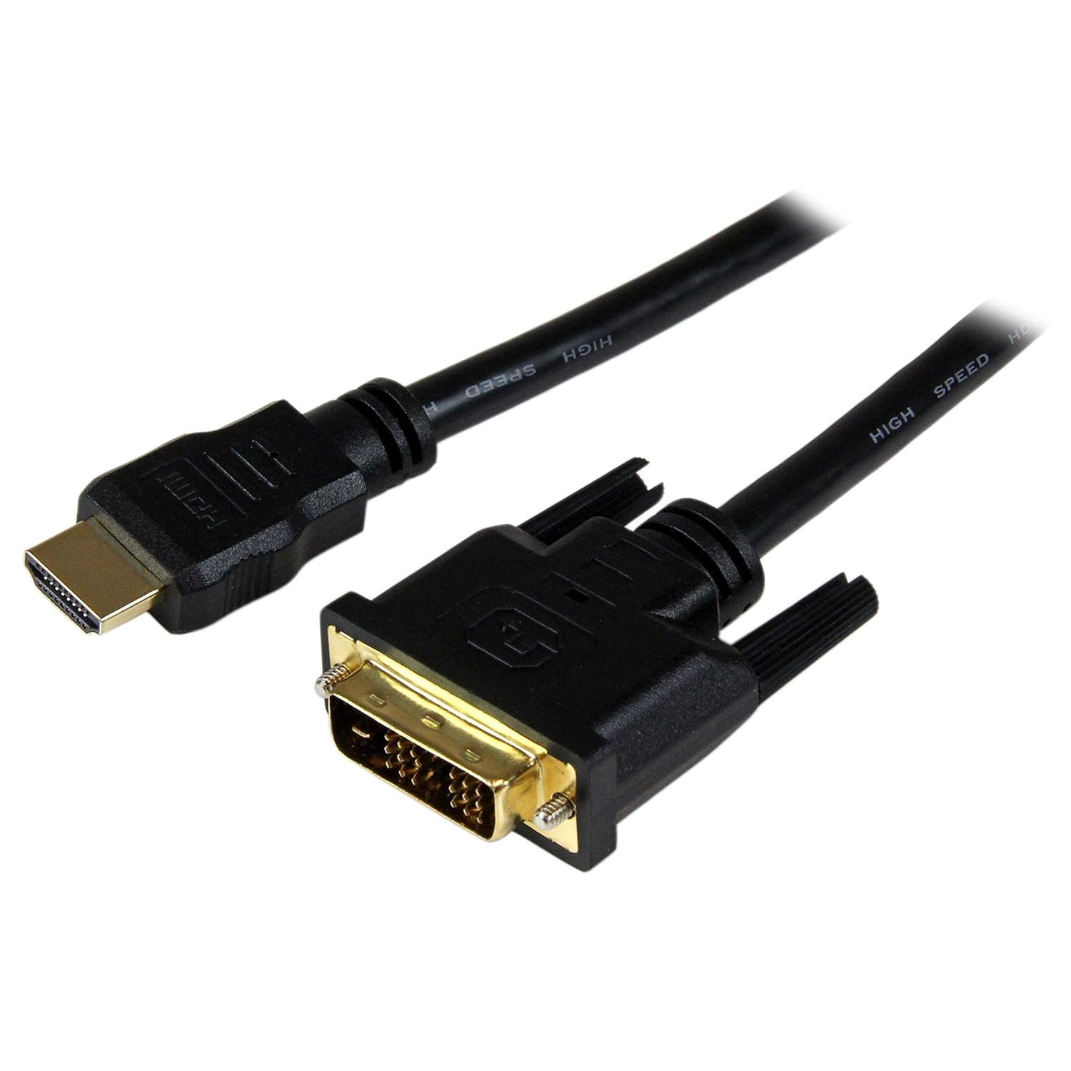STARTECH.COM Кабель HDMI-DVI-D 1,5 м - Кабель-адаптер/конвертер HDMI-DVI - 1 x DVI-D чоловічий 1 x HDMI чоловічий - чорний 1,5 м,