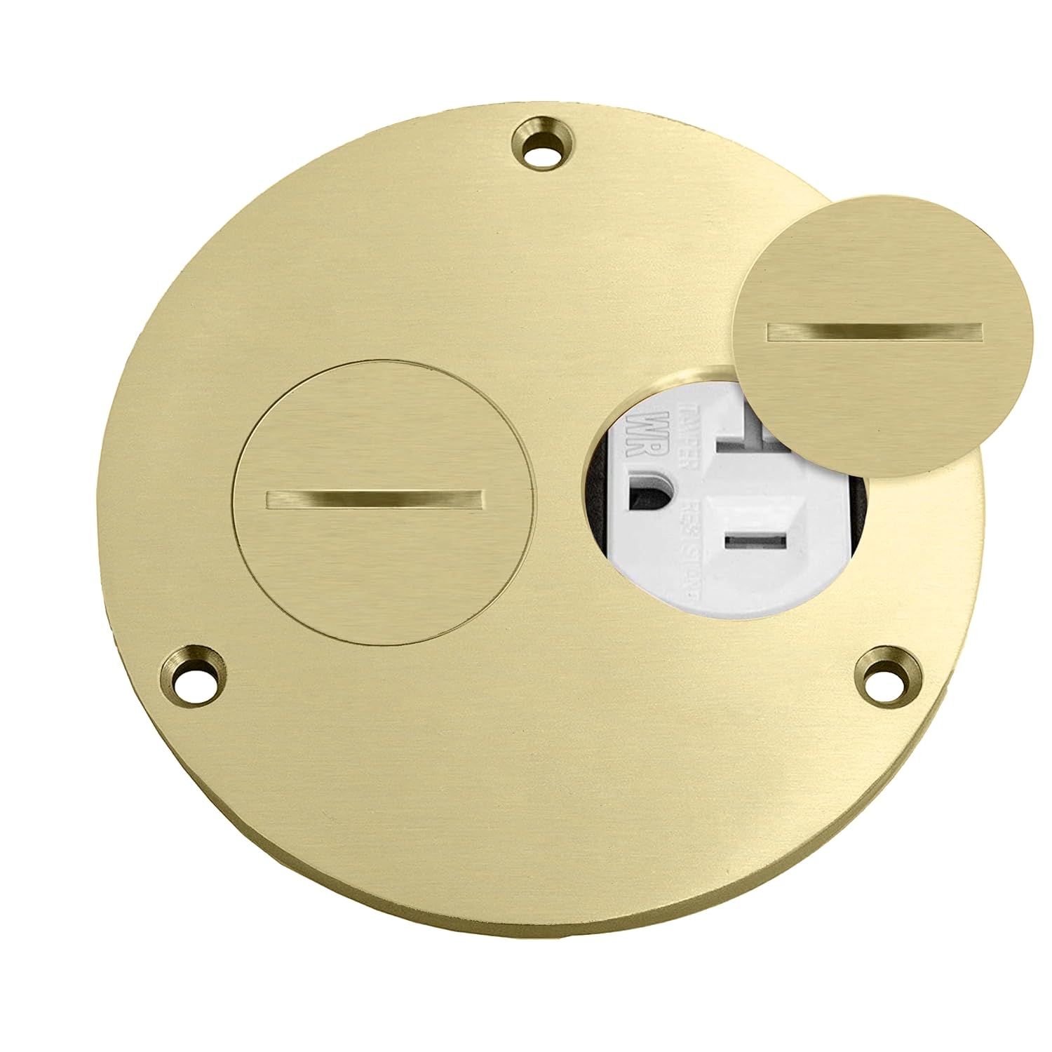 Фланец для крышки монтажной коробки Enerlites 975501-C 10,2 см, двойная розетка 20 А с защитой от вскрытия и атмосферных воздейств