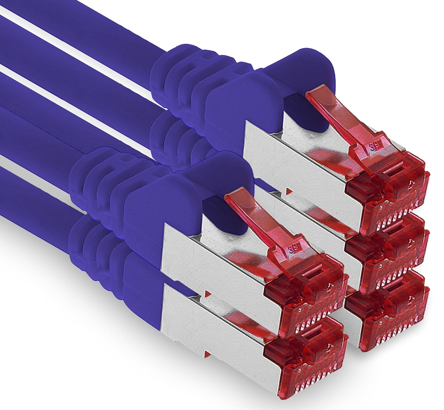 1aTTack.de 5-метровый сетевой кабель CAT6 RJ45 1000 Мбит/с, 5 шт. - фиолетовый