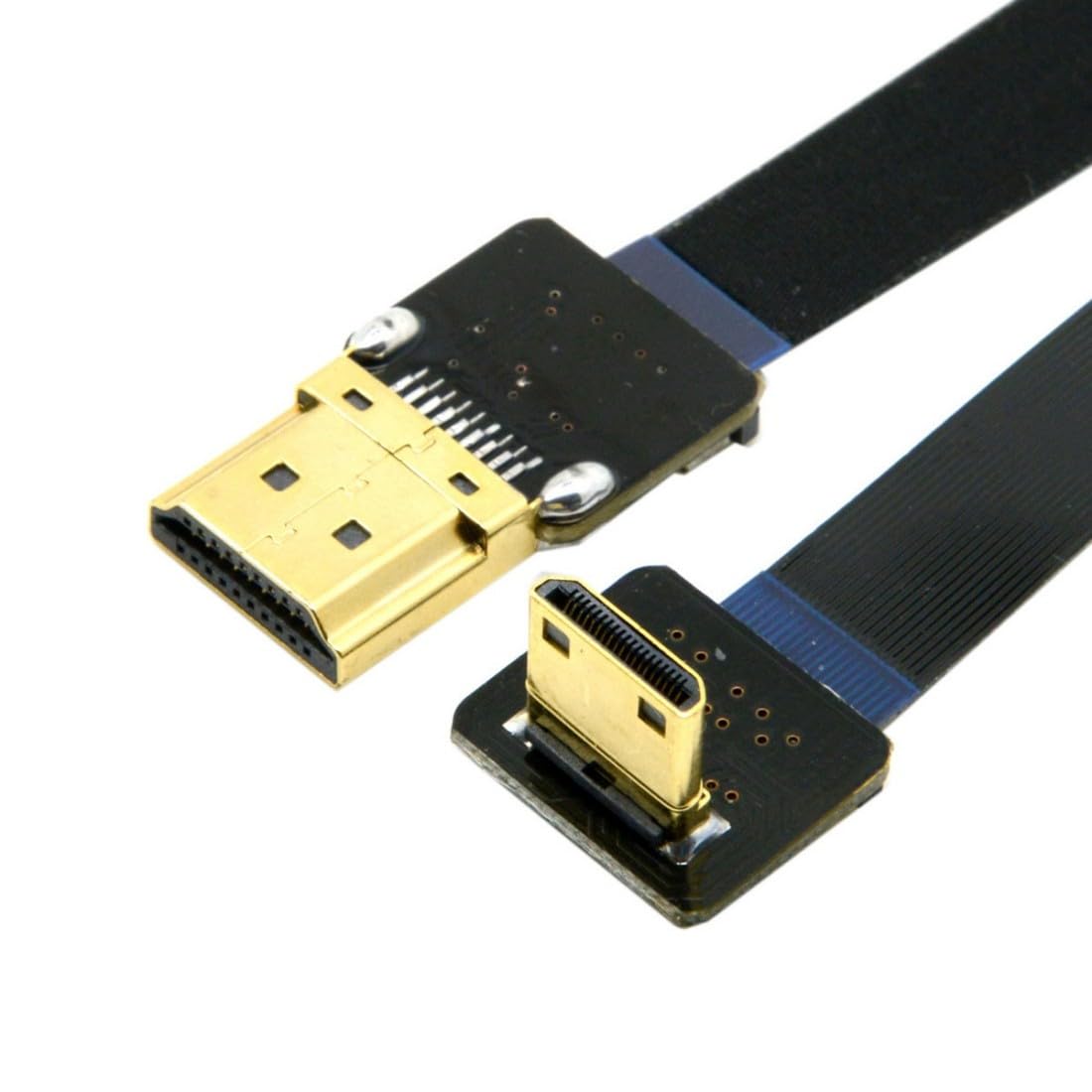 Плоский кабель Micro HDMI «папа» — HDMI FPV FPC, направленный на 90 градусов вниз, 50 см, для мультикоптеров и аэрофотосъемки.