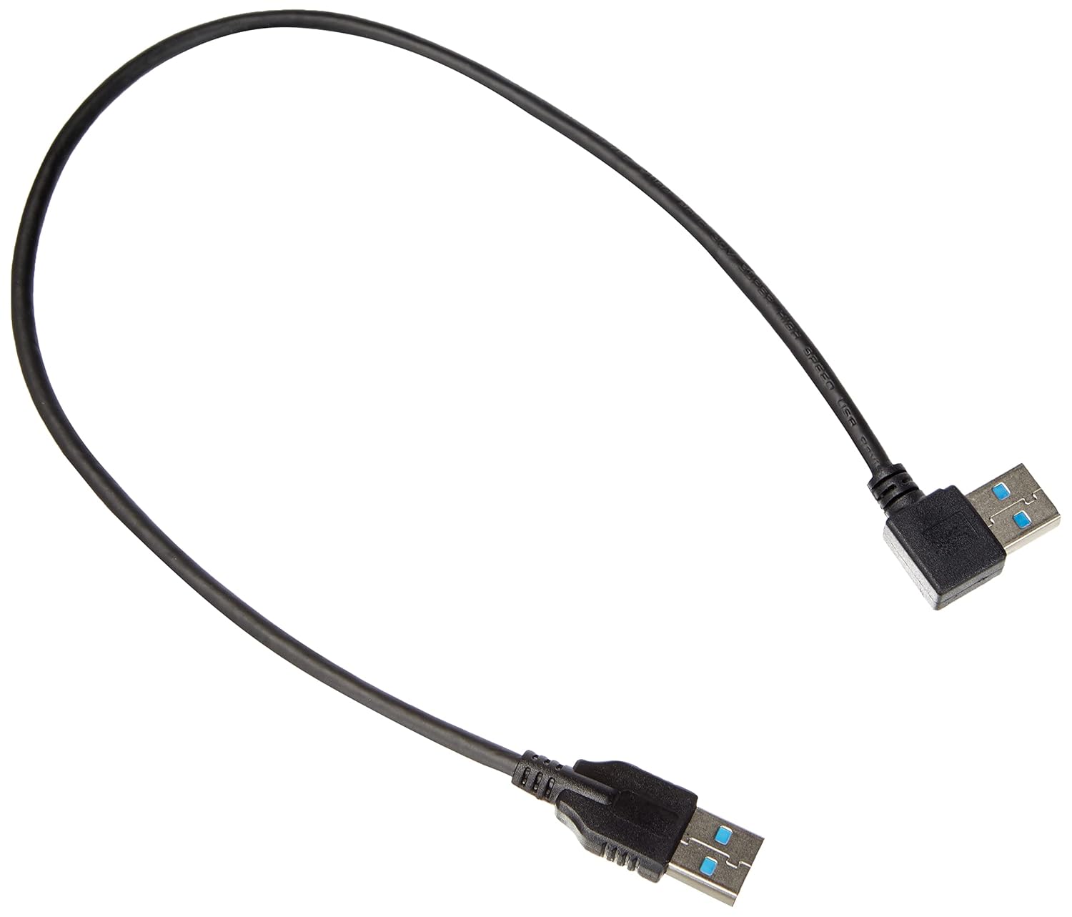 Кабель-адаптер System-S USB 3.0 Type A з прямим кутом 90° на 3.0 Type A, кабель-адаптер, 40 см