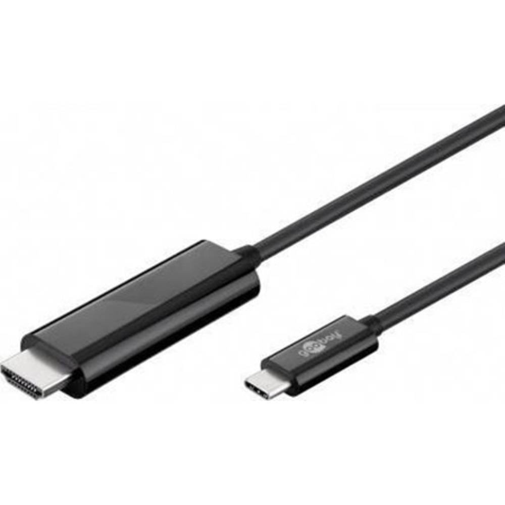 Кабель-адаптер Goobay 77528 USB-C HDMI, разъем USB-C (тип C) — разъем HDMI (тип A), передача видео и аудио, 4K@60Hz, длина 1,80 м,
