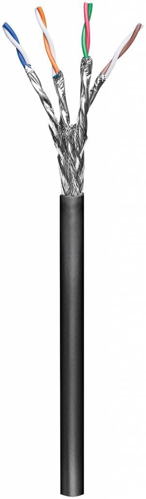 Уличный сетевой кабель Goobay 77624 CAT 6, S/FTP (PiMF), черный.