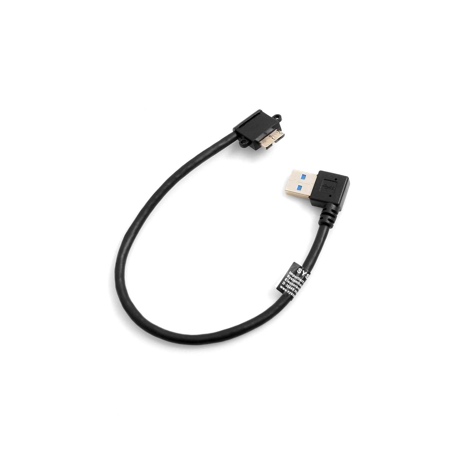 Кабель для передачи данных и зарядки System-S Micro USB 3.0 — USB A 3.0, короткий изогнутый кабель, угловой штекер 90 градусов, дл