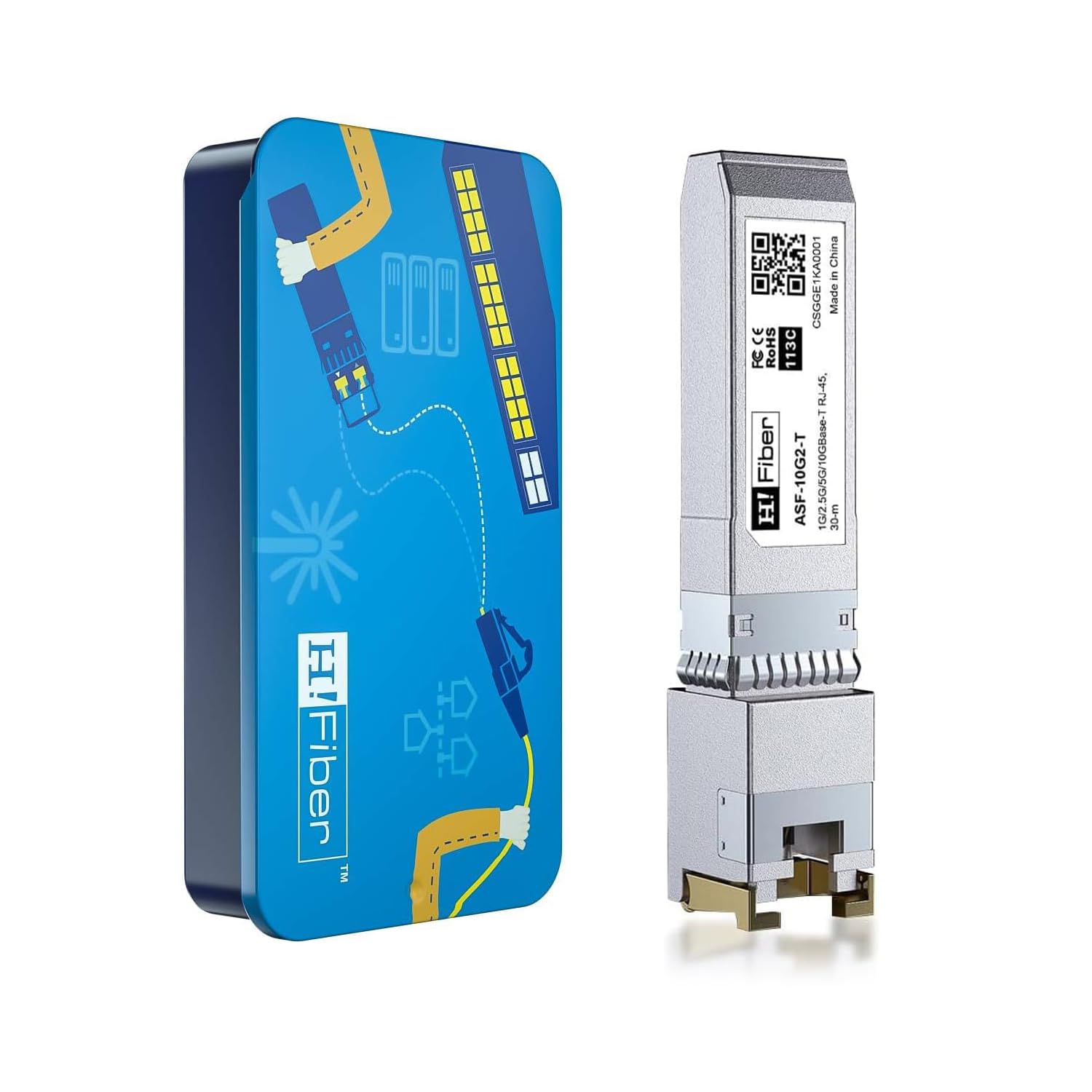 10 Гбіт/с SFP+ RJ45 трансивер, 10Gbase-T SFP+ Ethernet модуль з підтримкою 10G/5G/2.5G/1.25G, Marvell 113C-Chip, сумісний з Cisco
