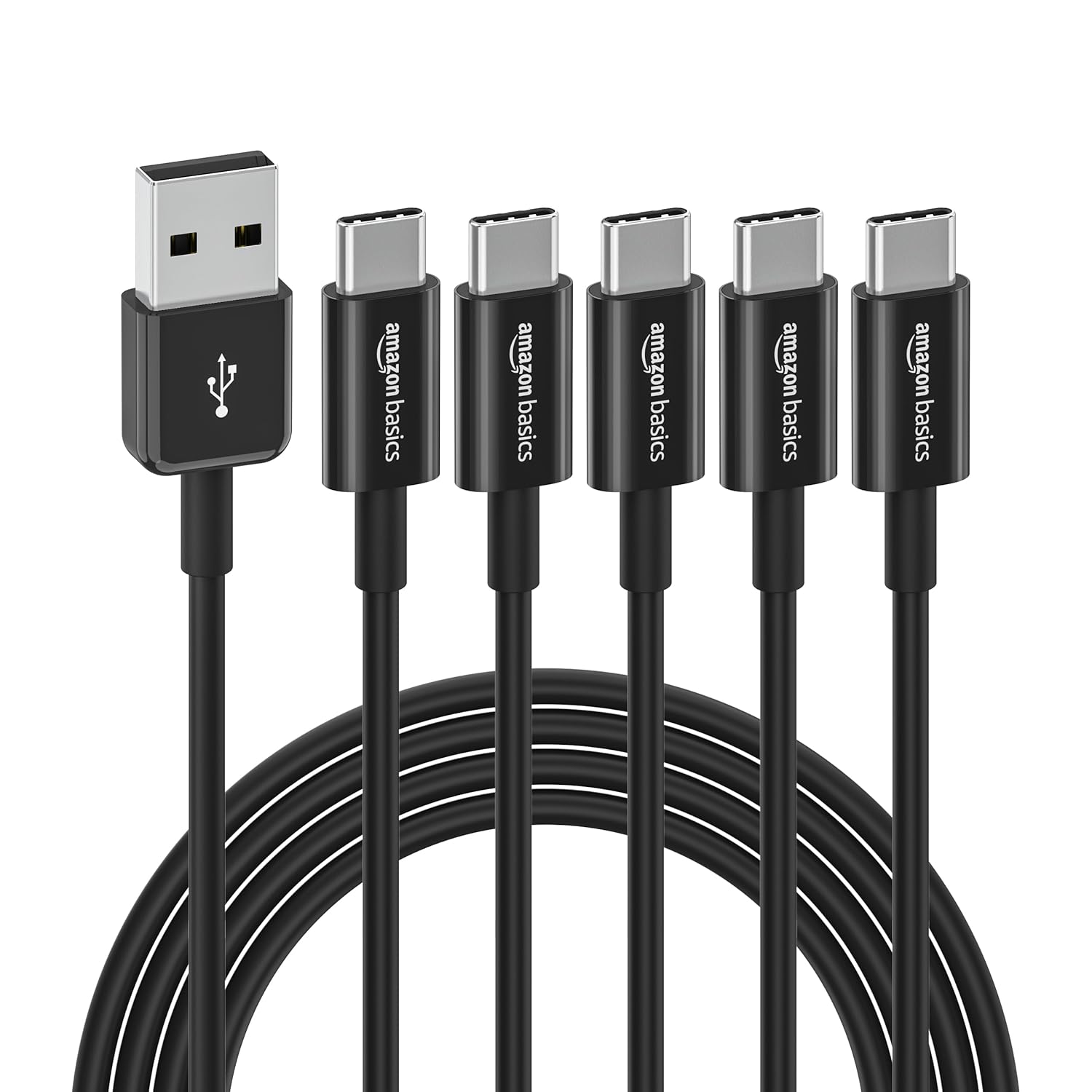 Кабель Amazon Basics USB-C — USB-A 2.0 для быстрой зарядки, 480 Мбит/с, сертифицирован USB-IF, для Apple iPhone 15, iPad, Samsung