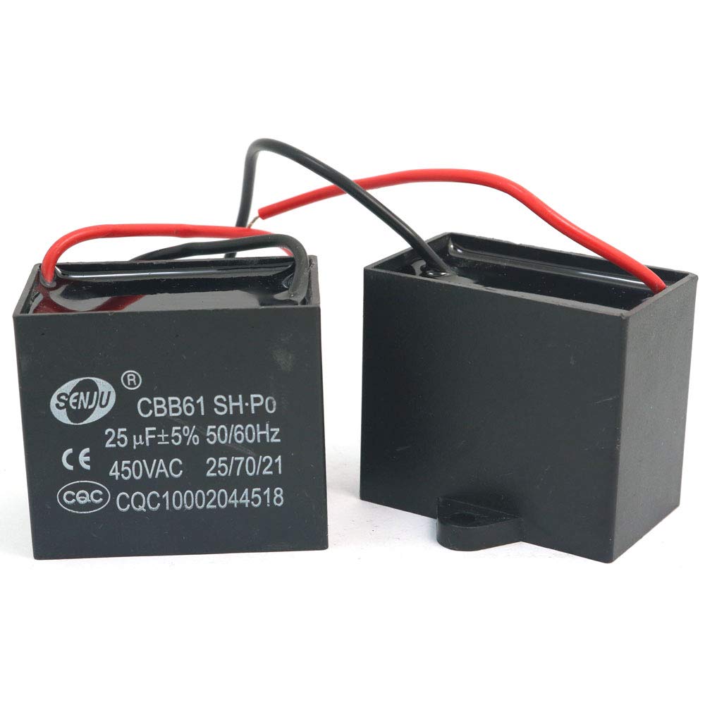 DollaTek 2 шт. CBB61 25 мкФ 450 В переменного тока 50/60 Гц конденсатор для двигателя вентилятора кондиционера