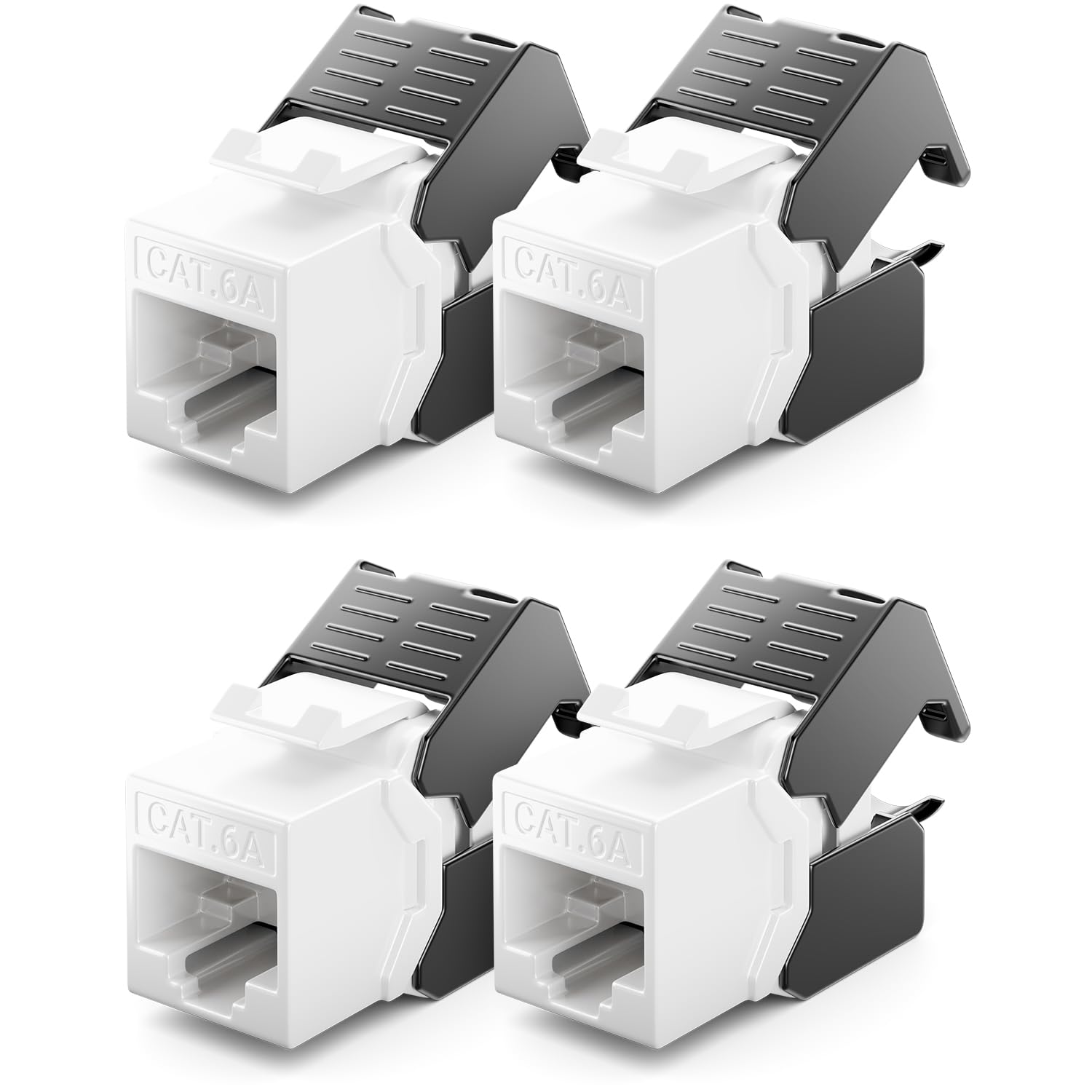 Модуль deleyCON 4x CAT6a Keystone Jack RJ45 - розетка RJ45 на пластикову засувку LSA CAT Raw Cable 500 МГц 10 Гбіт/с