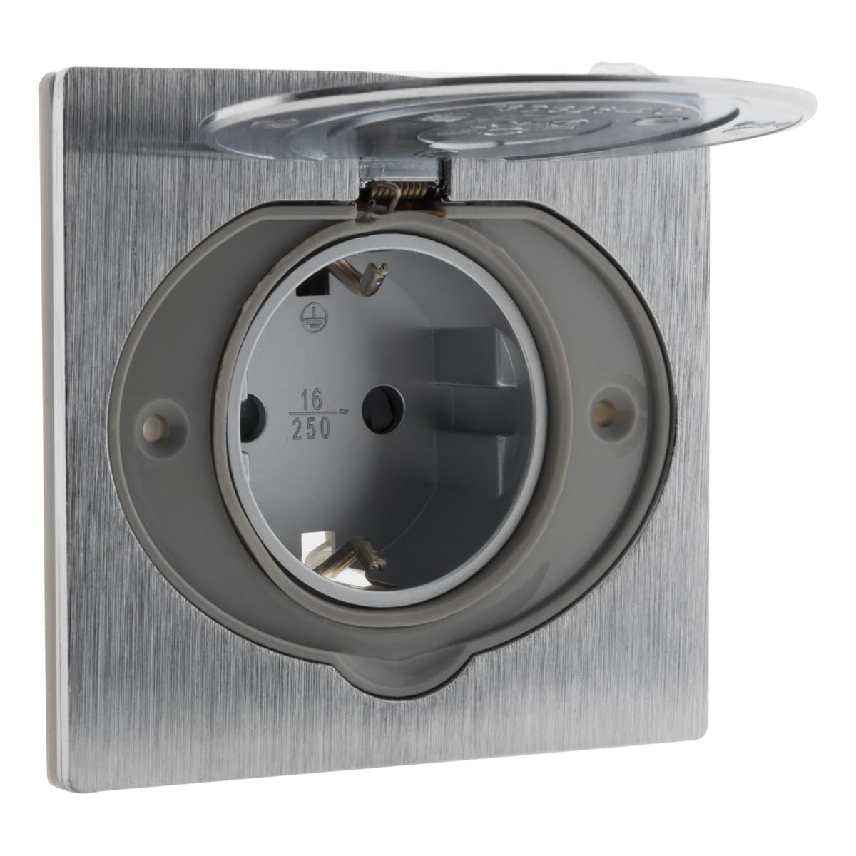 Zenitech, напольная розетка Schuko 16A IP44 из матового алюминия с защитной крышкой, монтажная коробка из различных материалов Ø67