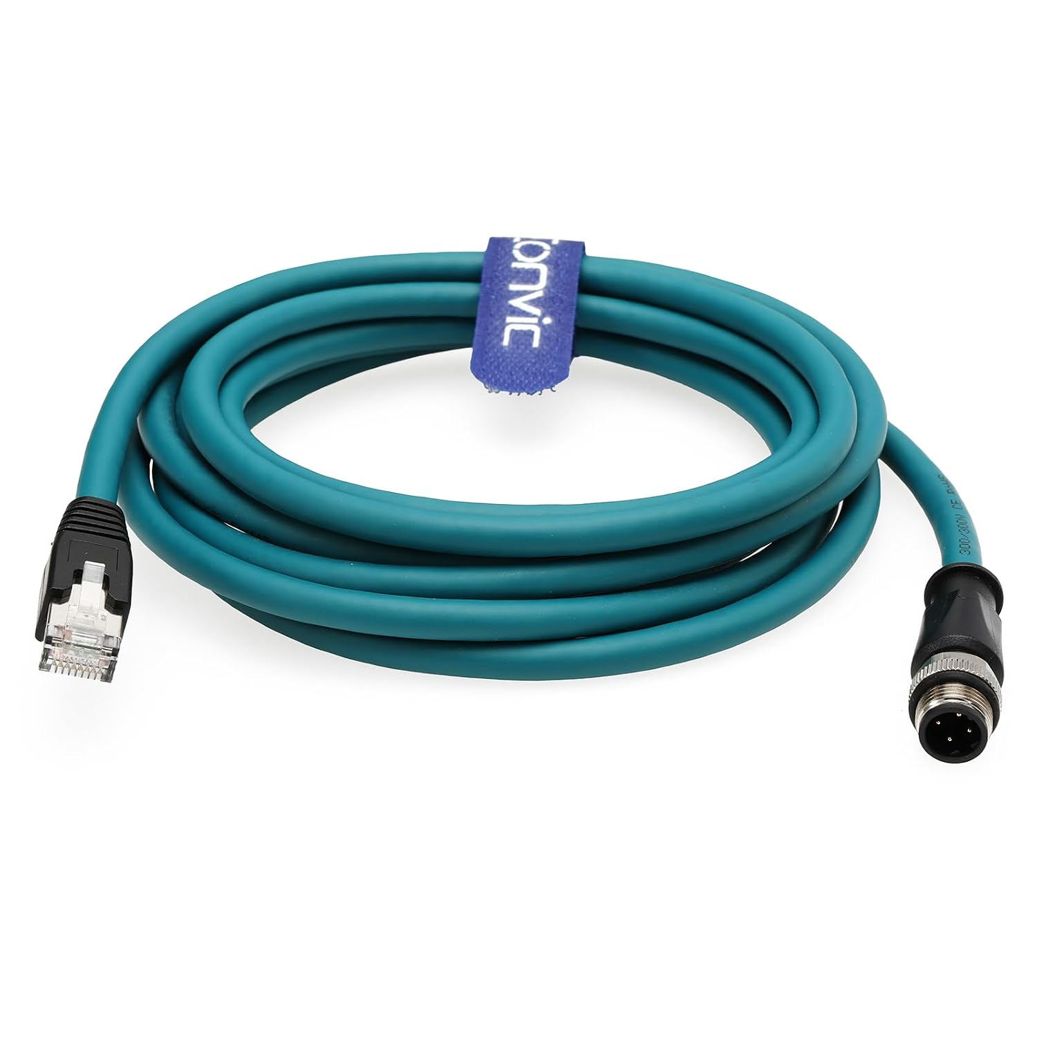 Промисловий динамічний кабель Ethernet Cat5e з 4-контактним роз'ємом M12 та штекером RJ45 E4.