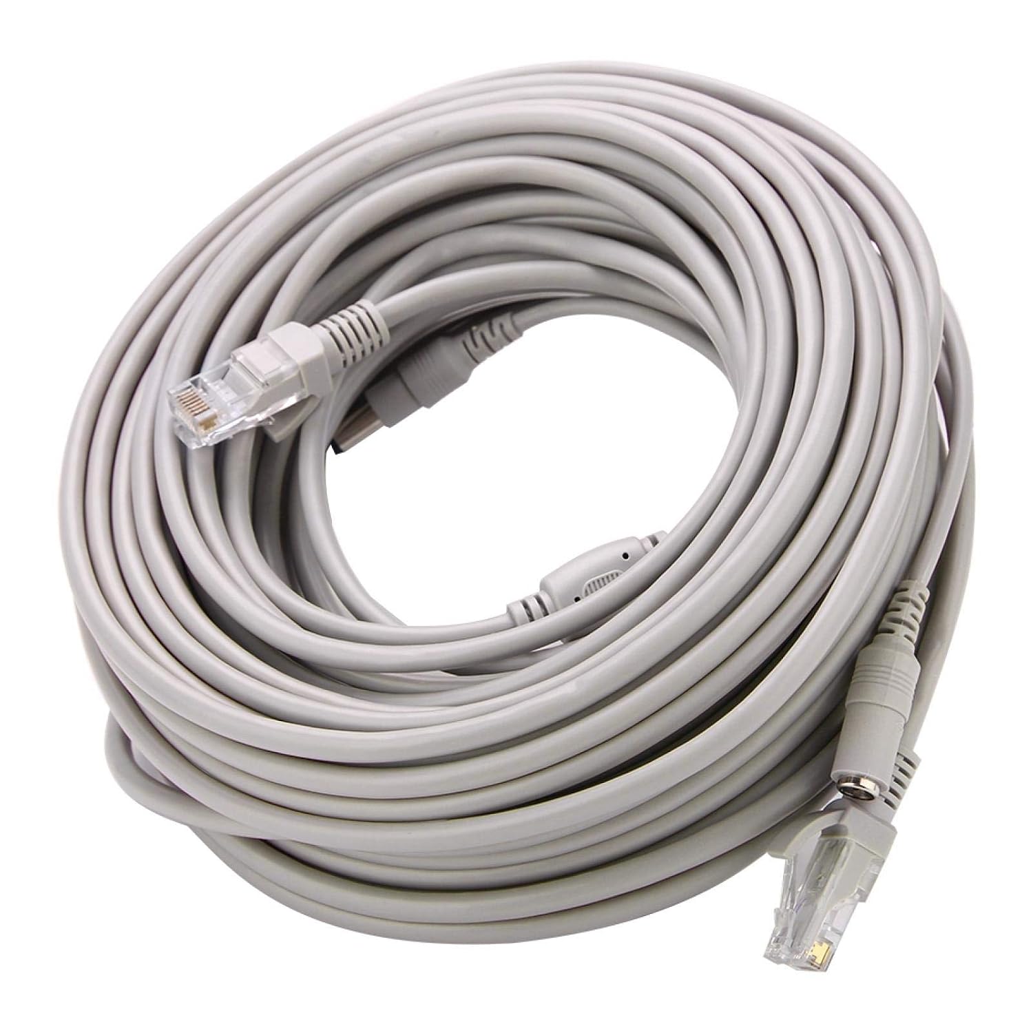 Ethernet-кабель ASHATA, 5 м / 10 м / 15 м / 20 м, RJ45 + Ethernet-кабель для систем видеонаблюдения с вилкой и розеткой, разъем 2,