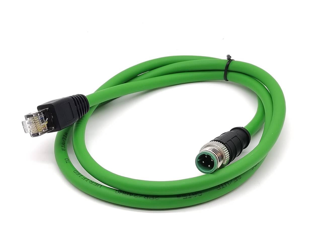 Патч-кабель Elecbee M12 — RJ45, 1 м, 4-контактный штекер, код сборки RJ45, экранированный сетевой разъем Ethernet, степень защиты