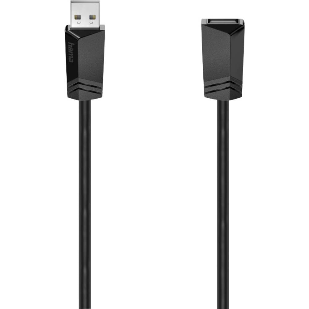 Hama USB A - USB A кабель (удлинительный кабель, вилка USB 2.0 A, розетка USB A, 480 Мбит/с, 0,5 А, 3 м) черный