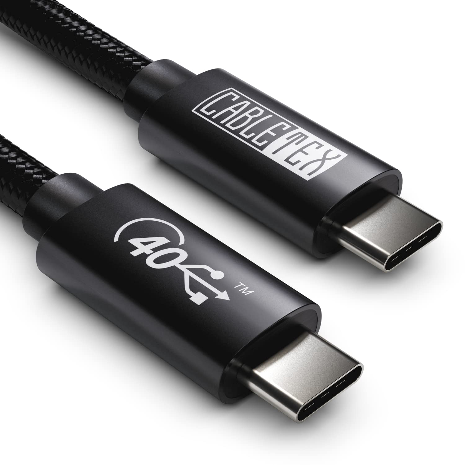 Кабель CABLETEX 50 см USB 4 Gen3x2 Thunderbolt 3 для монитора, USB-C | 40 Гбит/с | Видео 8K | 100 Вт | 5 А | 20 В | для MacBook Pr