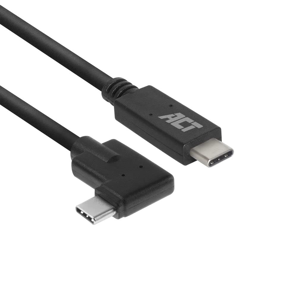 USB-C кабель ACT с прямым углом, 1 м, USB 3.0 кабель под углом 90 градусов, PD 60 Вт, быстрая зарядка, скорость передачи данных 5