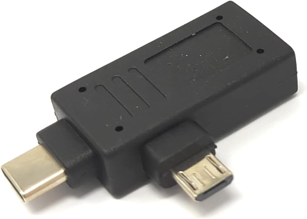 USB-адаптер SYSTEM-S Y-образный, с разъемами Type C (3.1 мм) и Micro B (2.0 мм), кабель с разъемом A (2.0 мм), черный.