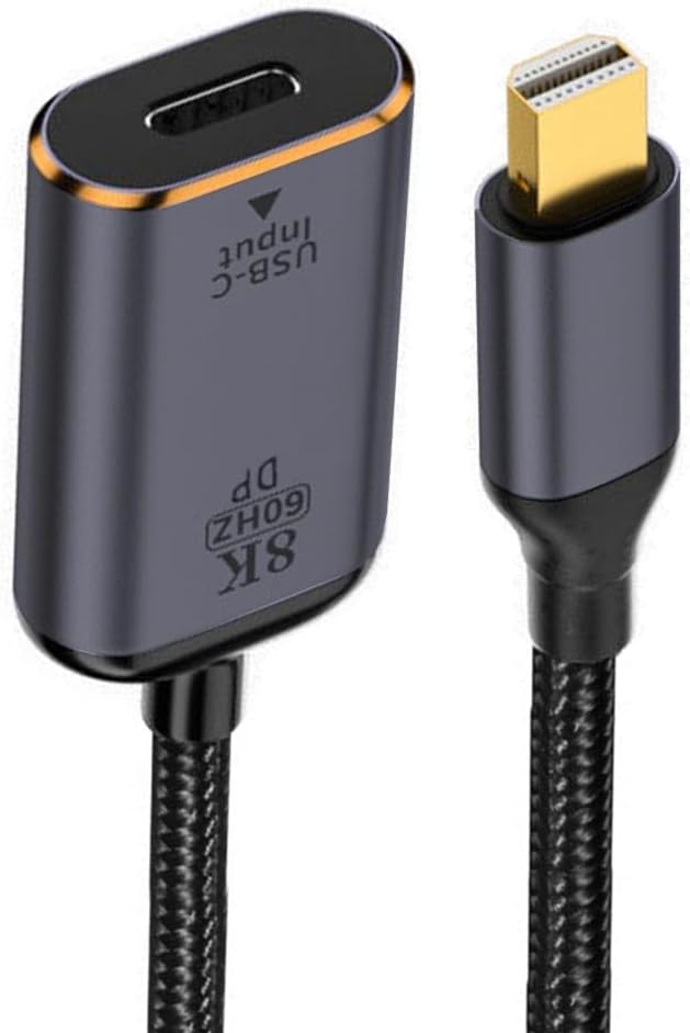 Кабель USB-C Type C «мама» — Mini DisplayPort DP 1.4 «приемник» для HDTV, 8K@60Hz и 4K@120Hz, для планшетов, телефонов и ноутбуков