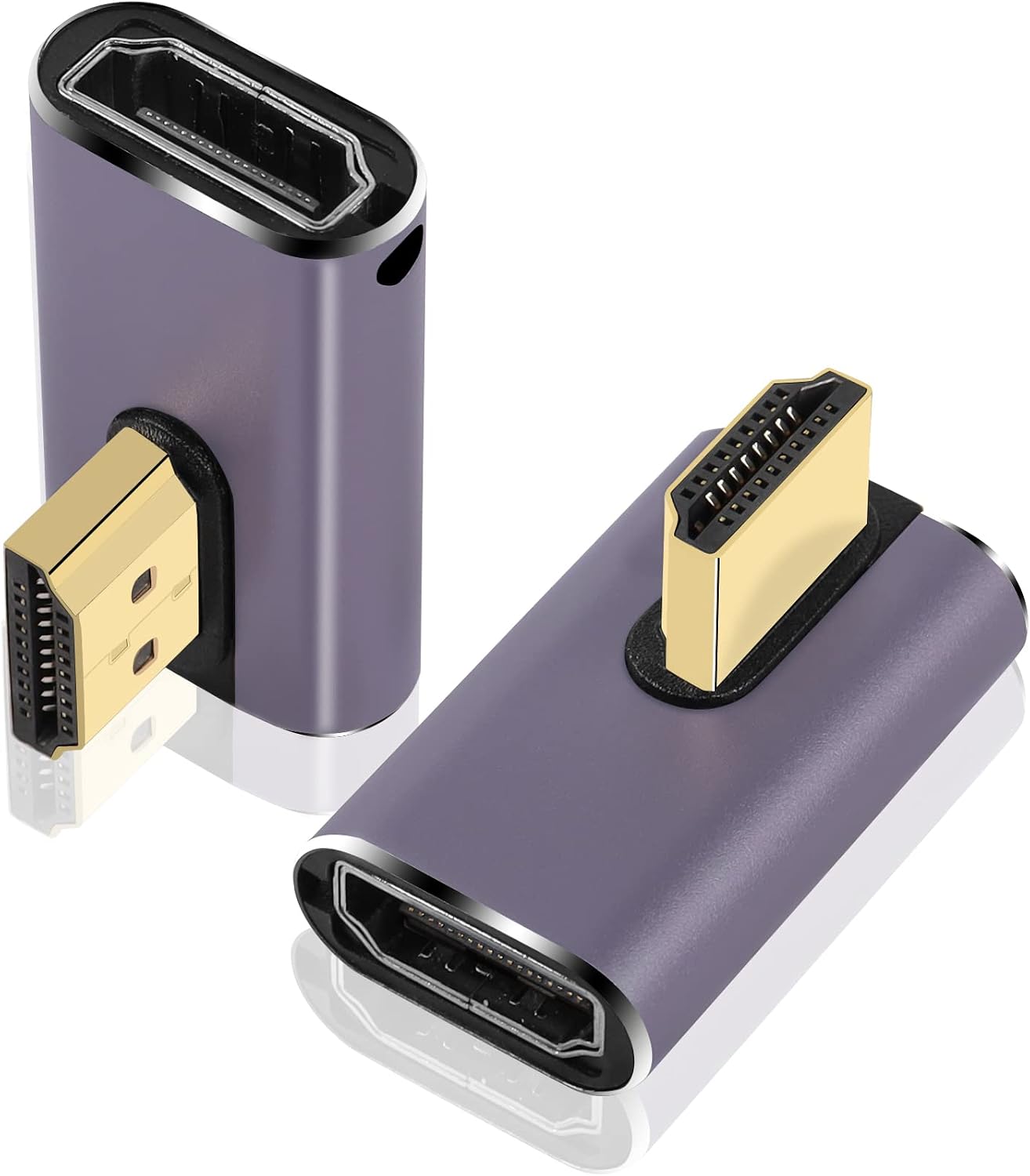 8K HDMI адаптер с углом 270 градусов, комплект из 2 шт., угловой HDMI 2.1 штекер-гнездо, поддержка 8K@60Hz/4K@120Hz HDR, для HDTV,